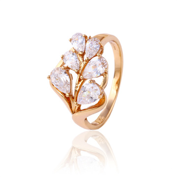 New Style Elegent Charming Cubic Zirconia Leaf-Shaped Ring